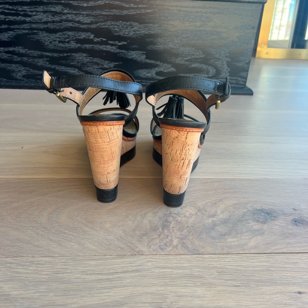 Coach Black Platform Sandals with Tassel - Picture 3 of 4